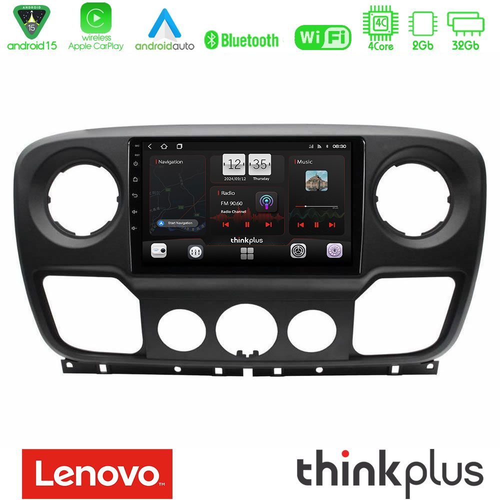 Lenovo Thinkplus Series 4Core Android15 2+32GB Renault/Nissan/Opel Navigation Multimedia Tablet 10" Με Carplay & Android Auto