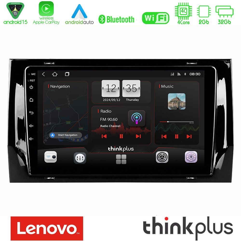 Lenovo Thinkplus Series 4Core Android15 2+32GB Skoda Kodiaq 2017-> Navigation Multimedia Tablet 10" Με Carplay & Android Auto