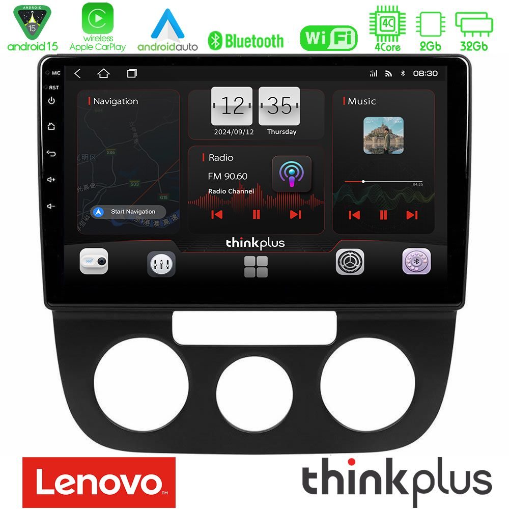 Lenovo Thinkplus Series 4Core Android15 2+32GB VW Jetta Navigation Multimedia Tablet 10" Με Carplay & Android Auto