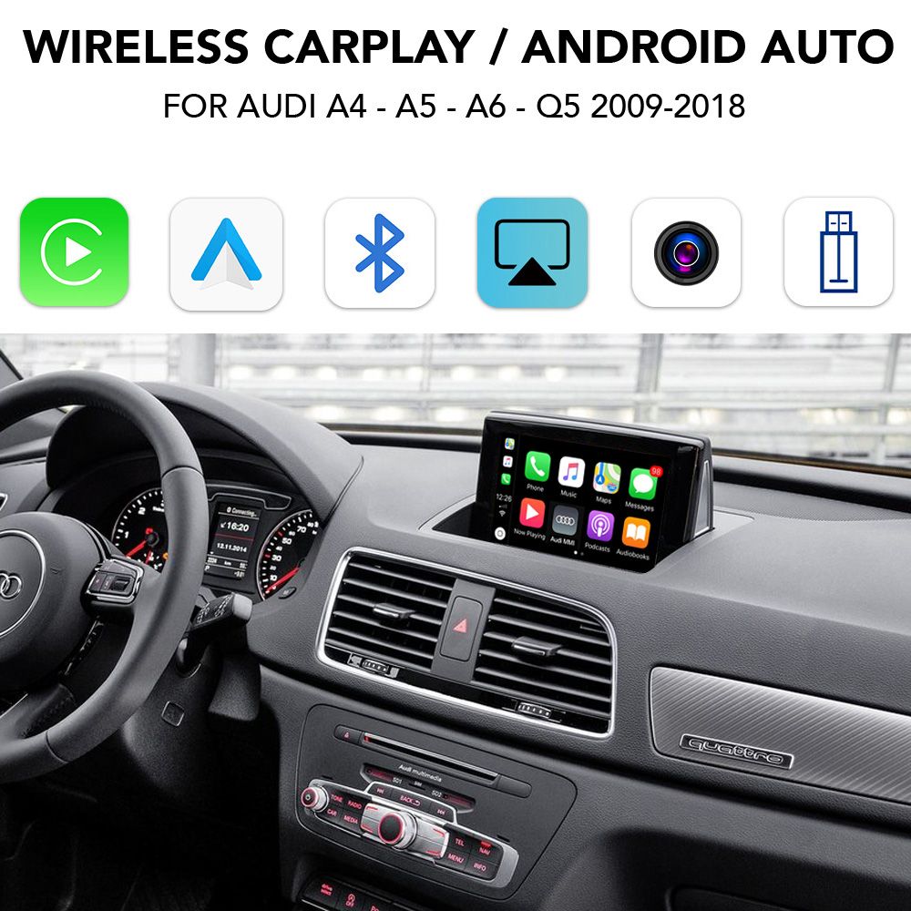 LENOVO LTP AD 3502Q CPAA (WIRELESS CARPLAY / ANDROID AUTO BOX with 2 CAMERA IN for AUDI A4-A5-Q5 mod. 2009-2018 with MMI 3G)