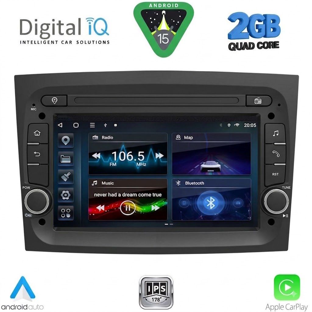DIGITAL IQ BLD 238_CPA (7" DECK) MULTIMEDIA SYSTEM for FIAT DOBLO mod. 2015-2022 - OPEL COMBO mod. 2015-2018 DIGITAL IQ BLD 238_CPA (7" DECK) MULTIMEDIA SYSTEM for FIAT DOBLO mod. 2015-2022 - OPEL COMBO mod. 2015-2018