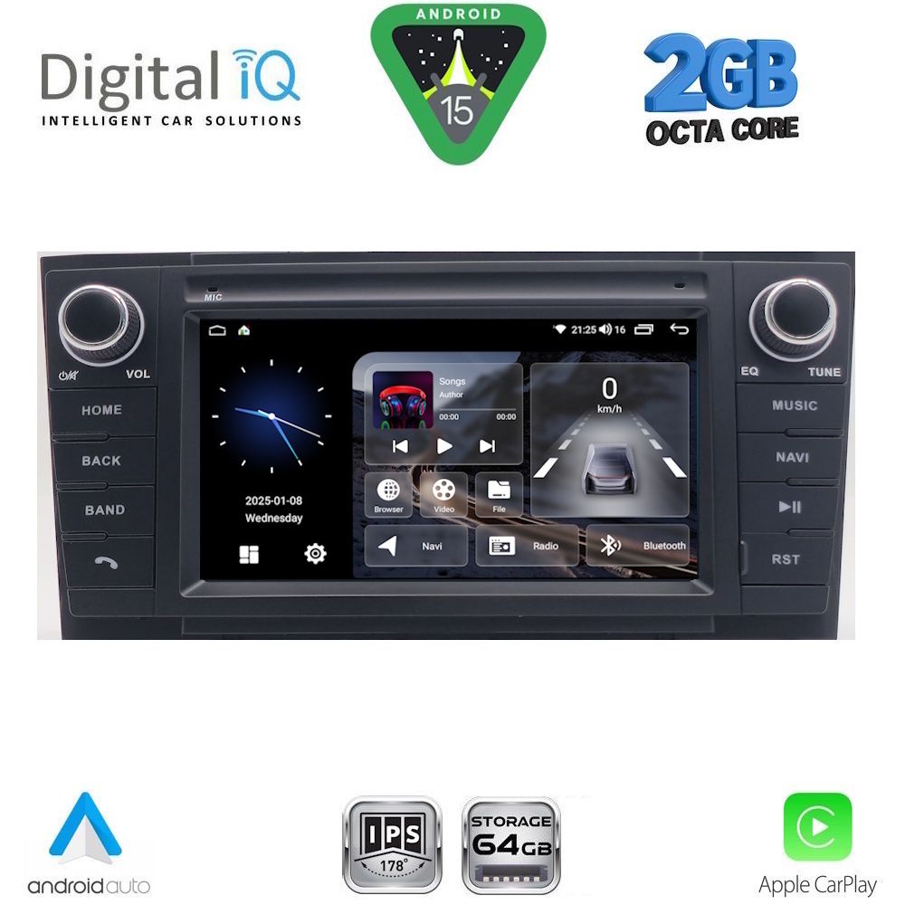 DIGITAL IQ BLE 309BL_CPA (7" DECK) MULTIMEDIA OEM for TOYOTA AVENSIS (T27) mod. 2009-2016 (BLACK) DIGITAL IQ BLE 309BL_CPA (7" DECK) MULTIMEDIA OEM for TOYOTA AVENSIS (T27) mod. 2009-2016 (BLACK)