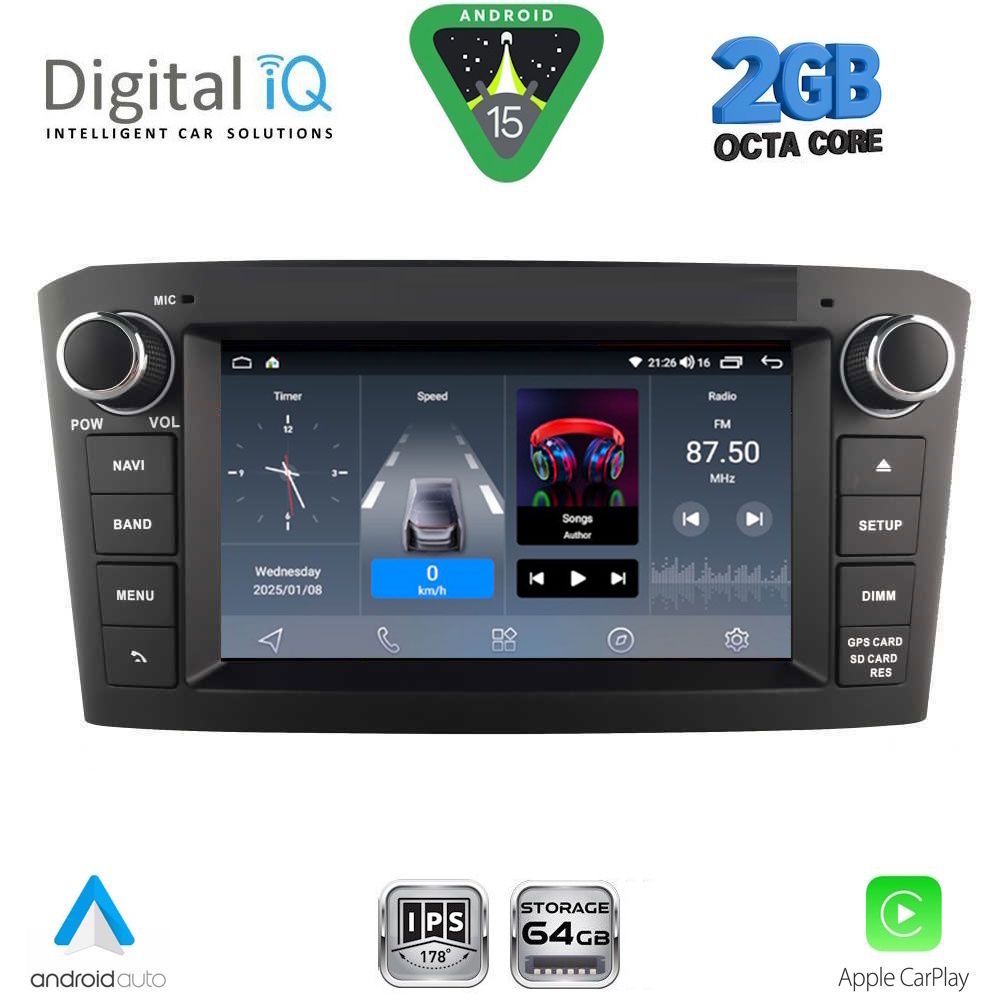 DIGITAL IQ BLE 309BL_CPA (7" DECK) MULTIMEDIA OEM for TOYOTA AVENSIS (T27) mod. 2009-2016 (BLACK)