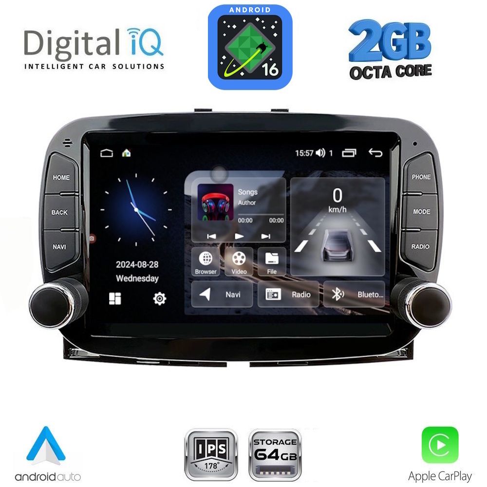 DIGITAL IQ BLE 398_CPA (7" DECK) MULTIMEDIA SYSTEM for FIAT 500 mod. 2016-2025 DIGITAL IQ BLE 398_CPA (7" DECK) MULTIMEDIA SYSTEM for FIAT 500 mod. 2016-2025