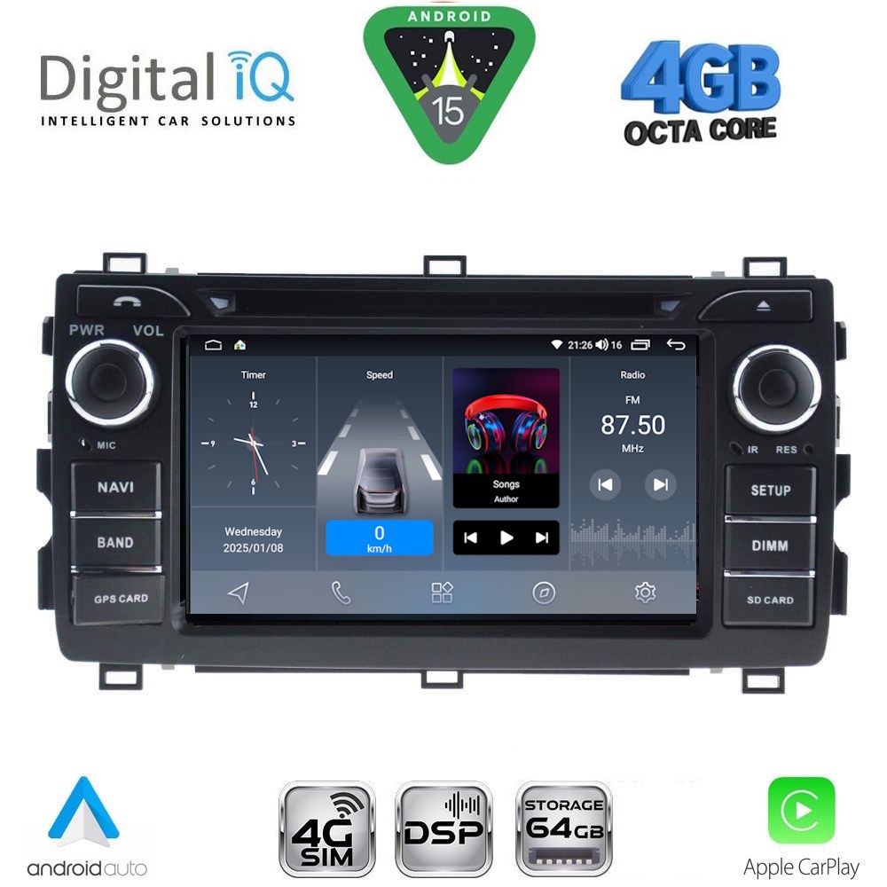 DIGITAL IQ BLG 408_CPA (7″ DECK) MULTIMEDIA OEM for TOYOTA AURIS mod. 2012-2015