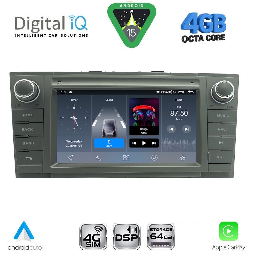 DIGITAL IQ BLG 409GR_CPA (7″ DECK) MULTIMEDIA OEM for TOYOTA AVENSIS (T27) mod. 2009-2016 (GRAY)