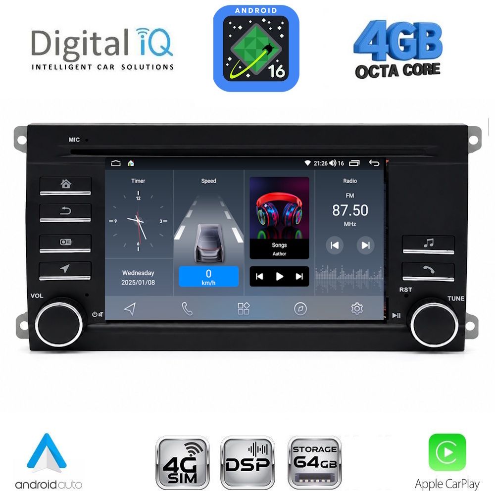 DIGITAL IQ BLG 443_CPA (7" DECK) MULTIMEDIA SYSTEM for PORSCHE CAYENNE mod. 2002-2011