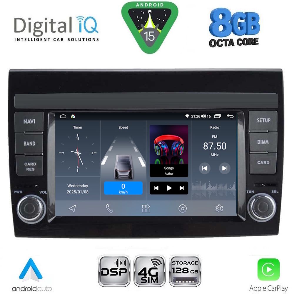 DIGITAL IQ BLM 597_CPA (7" DECK) MULTIMEDIA OEM for FIAT BRAVO mod. 2007-2019