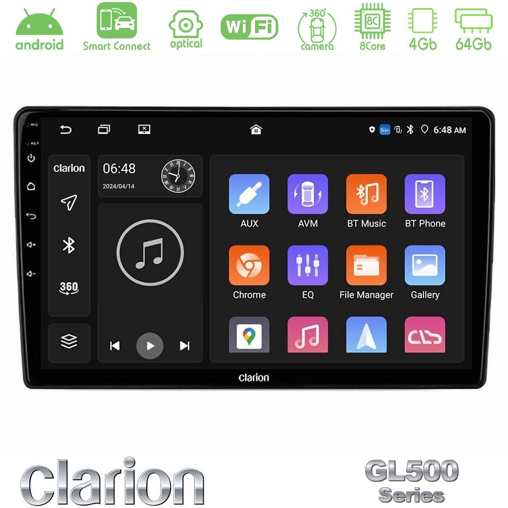Clarion GL500 Series 8Core Android ClarionOS 4+64GB Navigation Multimedia Tablet 9" Με Carplay & Android Auto