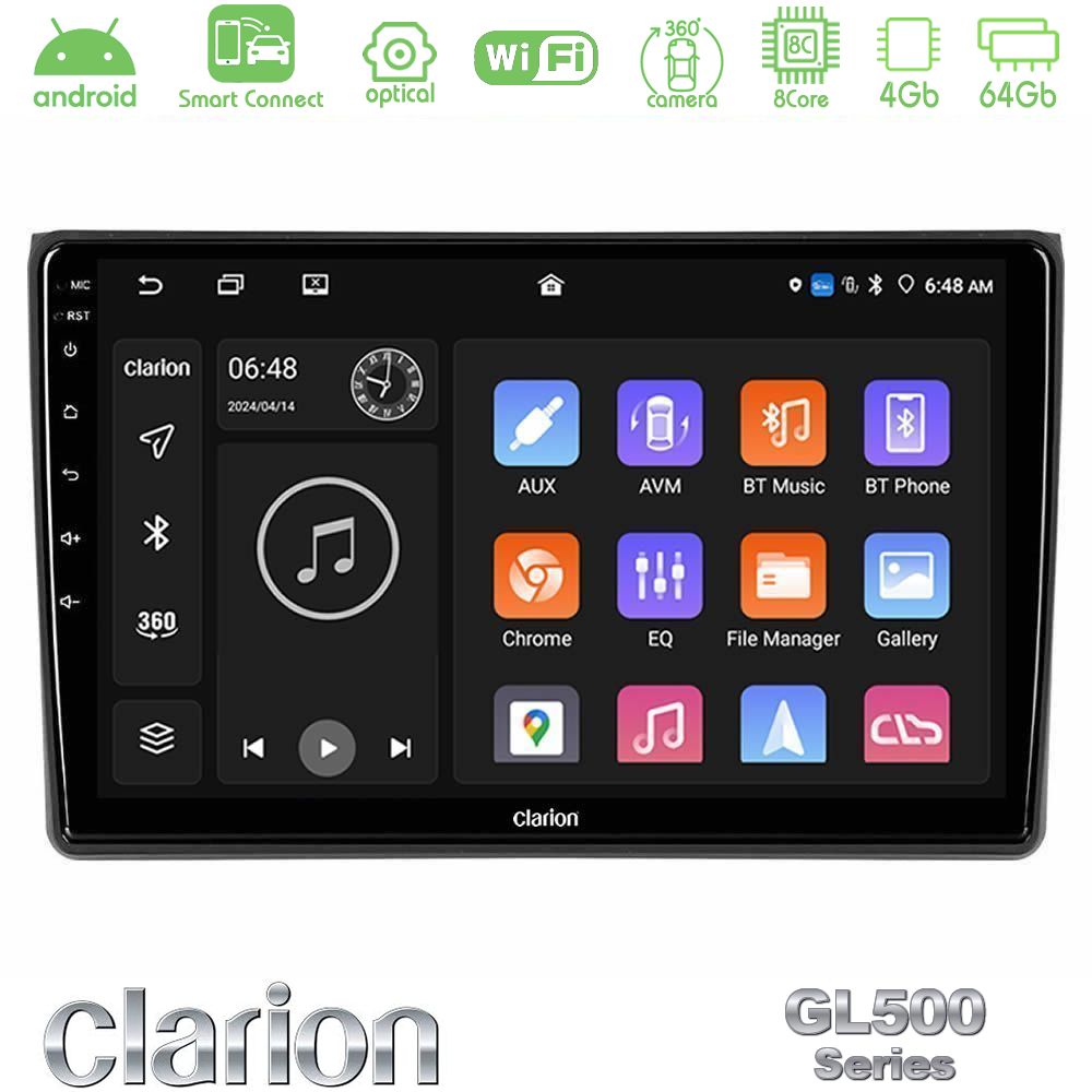 Clarion GL500 Series 8Core Android ClarionOS 4+64GB Audi A4 B7 Navigation Multimedia Tablet 9"