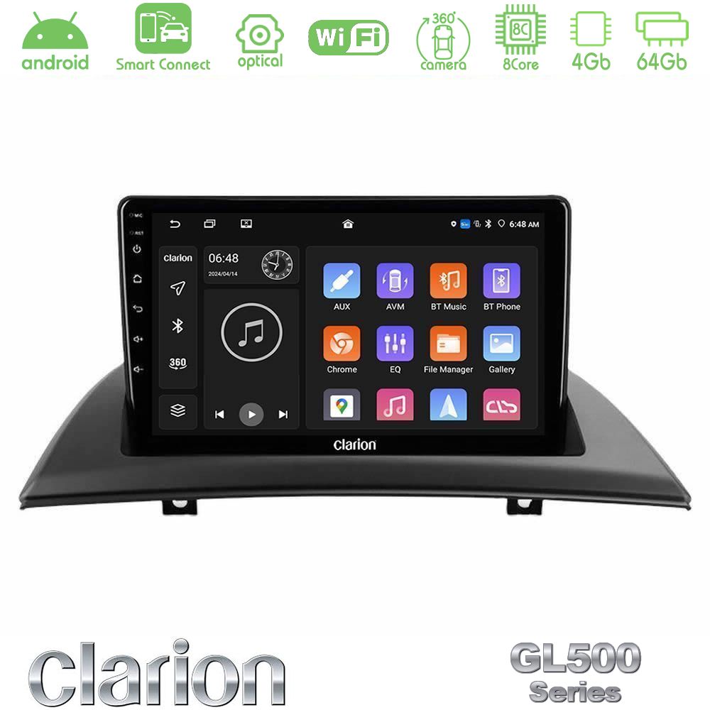 Clarion GL500 Series 8Core Android ClarionOS 4+64GB BMW E83 Navigation Multimedia Tablet 9"