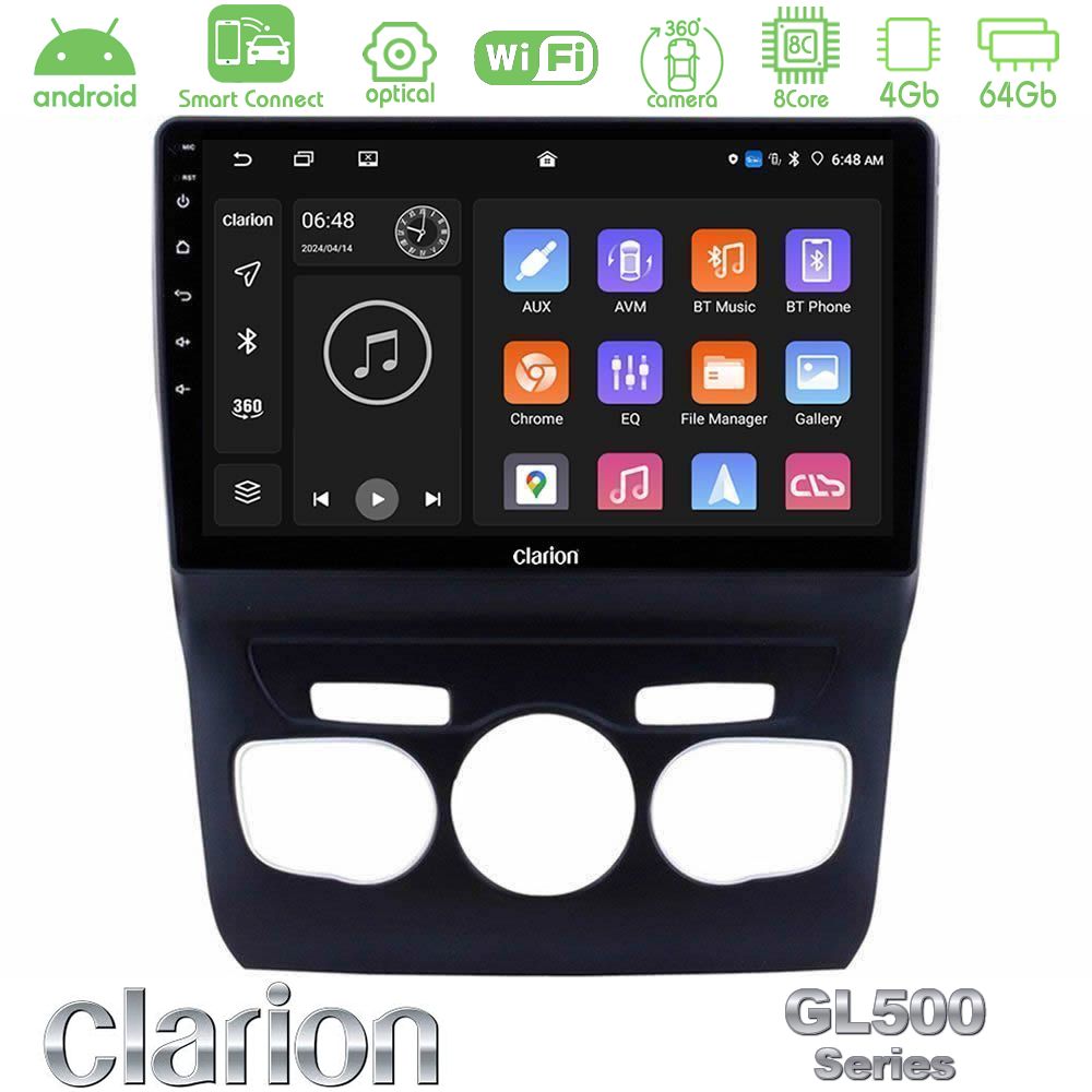 Clarion GL500 Series 8Core Android ClarionOS 4+64GB Citroen C4L Navigation Multimedia Tablet 10"