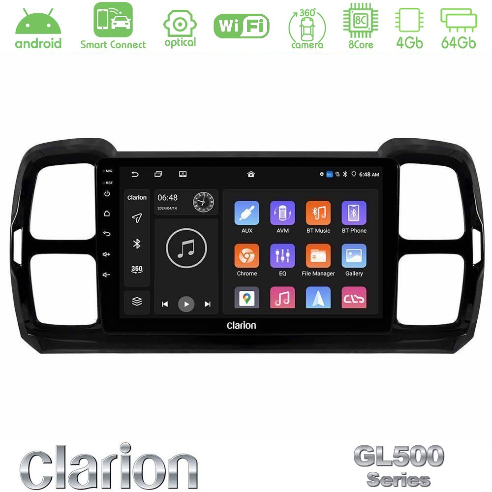 Clarion GL500 Series 8Core Android ClarionOS 4+64GB Citroen DS5 Aircross 2017-2021 Navigation Multimedia Tablet 9"