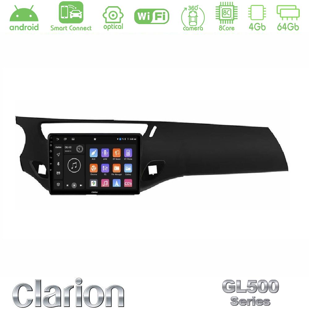 Clarion GL500 Series 8Core Android ClarionOS 4+64GB Citroen C3 2009-2016 Navigation Multimedia Tablet 9" (Μαύρο γυαλιστερό)