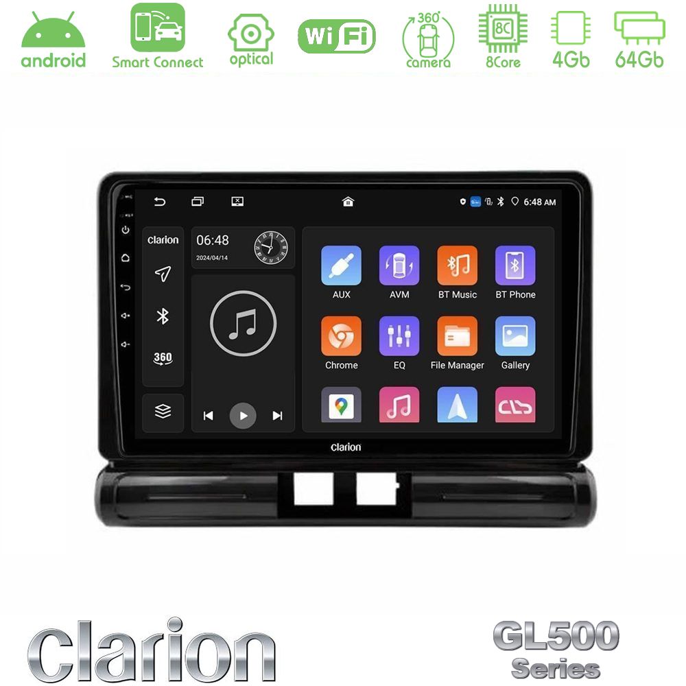 Clarion GL500 Series 8Core Android ClarionOS 4+64GB Citroen C3 2016-> Navigation Multimedia Tablet 9" (Low Version))