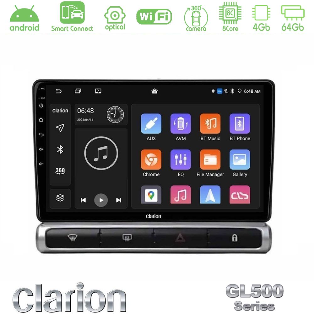 Clarion GL500 Series 8Core Android ClarionOS 4+64GB Citroen C3 2016-> Navigation Multimedia Tablet 9"