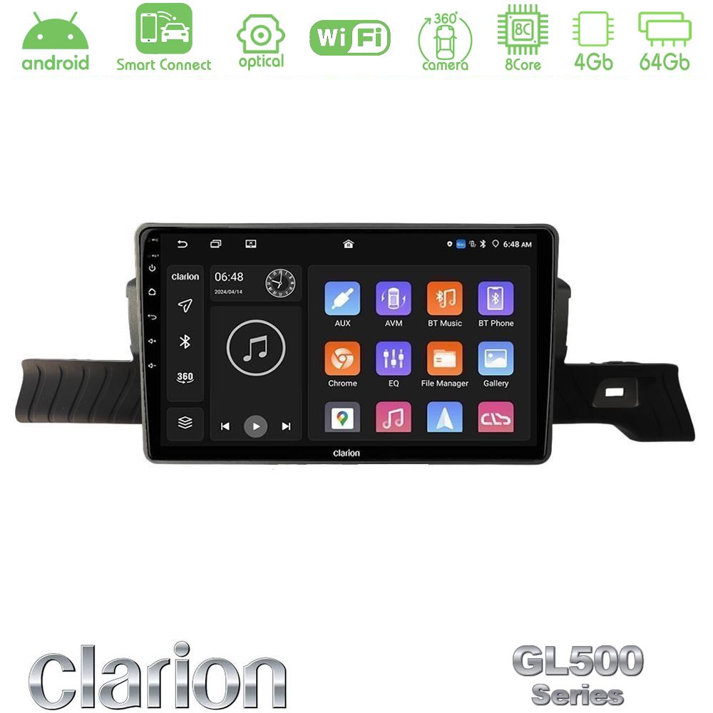 Clarion GL500 Series 8Core Android ClarionOS 4+64GB Citroen C3 You 2025-> Navigation Multimedia Tablet 9"