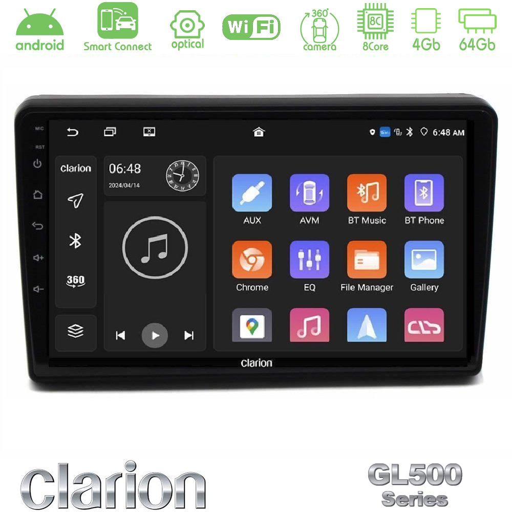 Clarion GL500 Series 8Core Android ClarionOS 4+64GB Citroen C5 2008-2019 Navigation Multimedia Tablet 10"