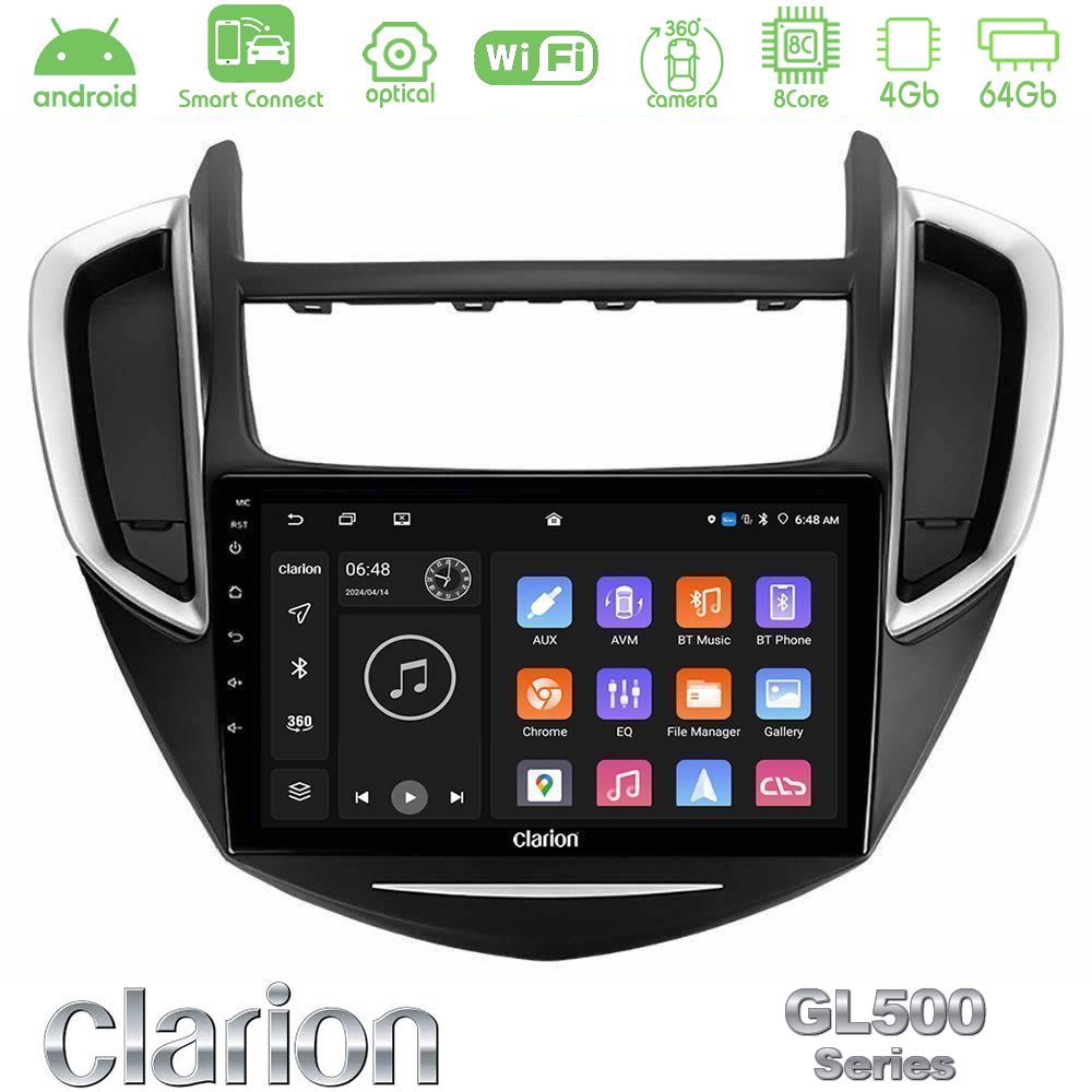 Clarion GL500 Series 8Core Android ClarionOS 4+64GB Chevrolet Trax 2013-2020 Navigation Multimedia Tablet 9"