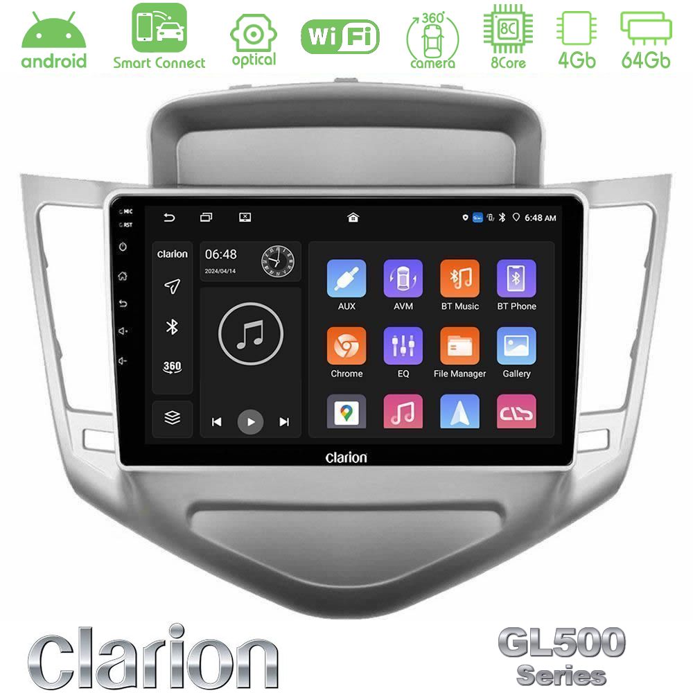 Clarion GL500 Series 8Core Android ClarionOS 4+64GB Chevrolet Cruze 2009-2012 Navigation Multimedia Tablet 9"