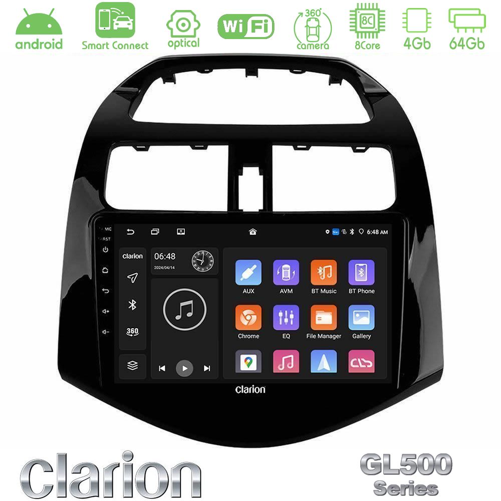 Clarion GL500 Series 8Core Android ClarionOS 4+64GB Chevrolet Spark 2009-2015 Navigation Multimedia Tablet 9"