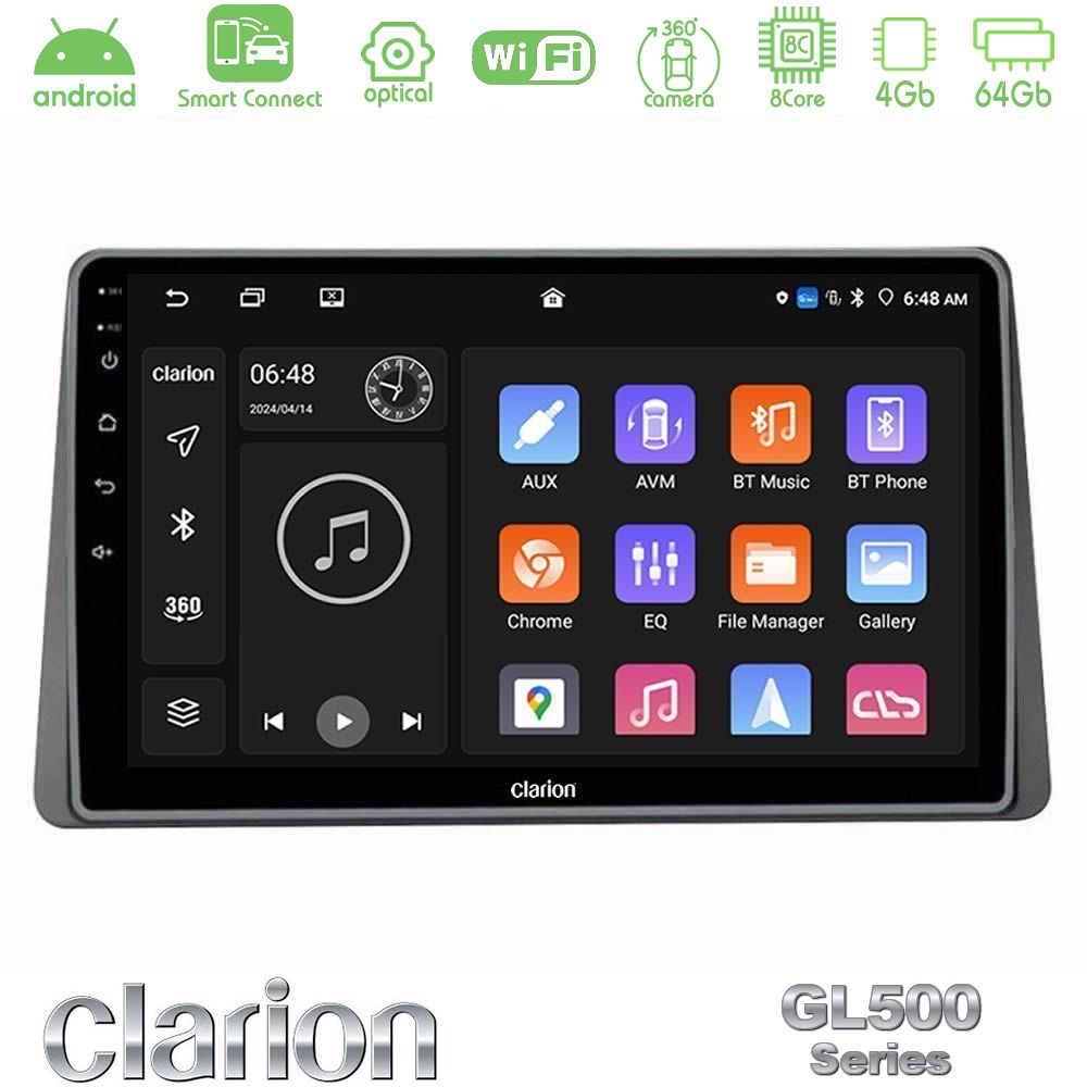 Clarion GL500 Series 8Core Android ClarionOS 4+64GB Dacia Duster 2025-> Navigation Multimedia Tablet 9"
