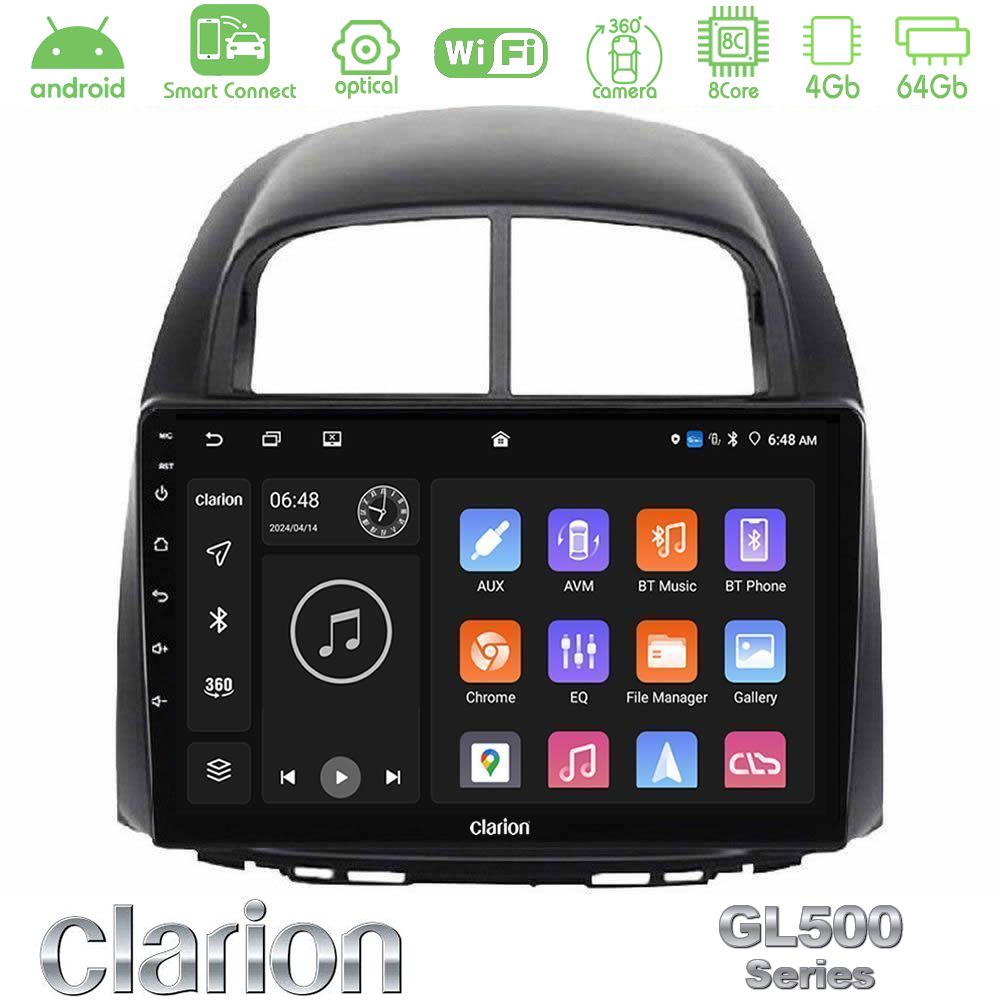 Clarion GL500 Series 8Core Android ClarionOS 4+64GB Daihatsu Sirion/Subaru Justy Navigation Multimedia Tablet 10"