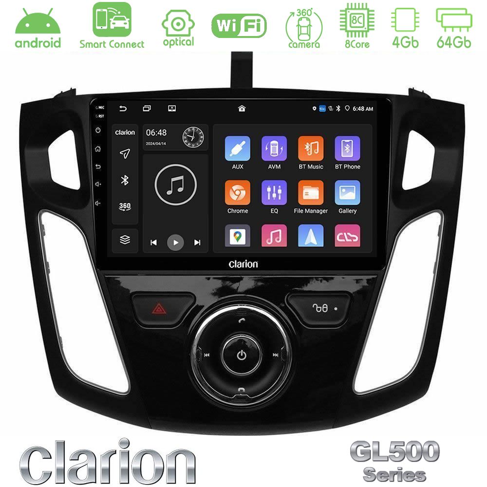 Clarion GL500 Series 8Core Android ClarionOS 4+64GB Ford Focus 2012-2018 Navigation Multimedia Tablet 9"