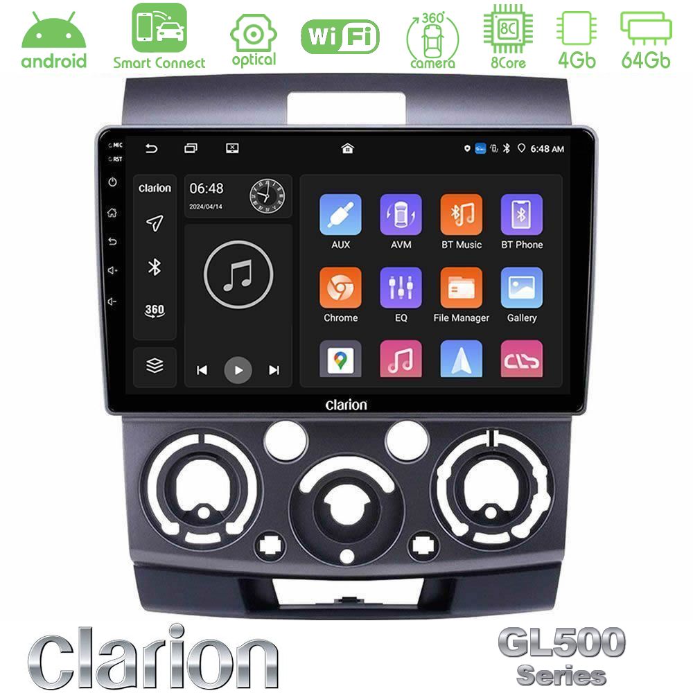 Clarion GL500 Series 8Core Android ClarionOS 4+64GB Ford Ranger/Mazda BT50 Navigation Multimedia Tablet 9"