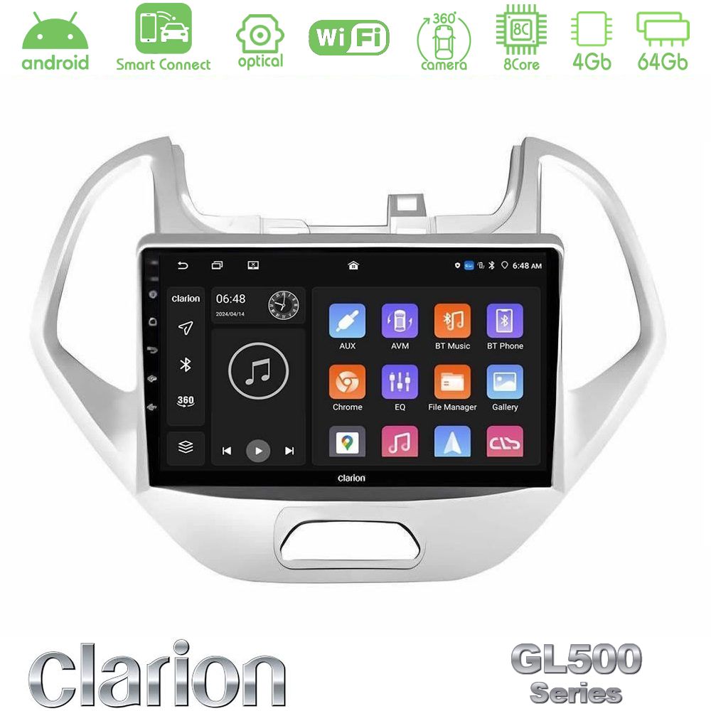 Clarion GL500 Series 8Core Android ClarionOS 4+64GB Ford KA 2016-2020 Navigation Multimedia Tablet 9"