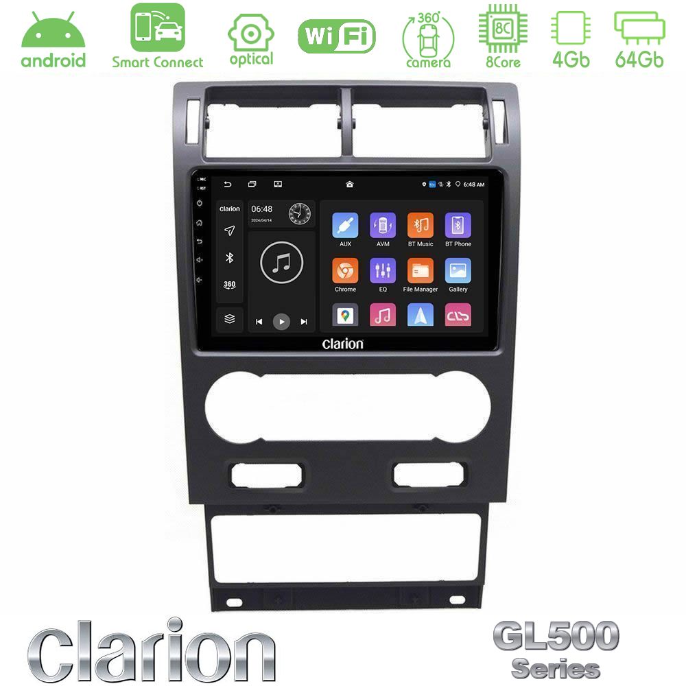 Clarion GL500 Series 8Core Android ClarionOS 4+64GB Ford Mondeo 2004-2007 Navigation Multimedia Tablet 9"