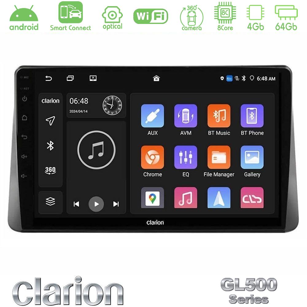 Clarion GL500 Series 8Core Android ClarionOS 4+64GB Ford Focus 2019-> Navigation Multimedia Tablet 9"