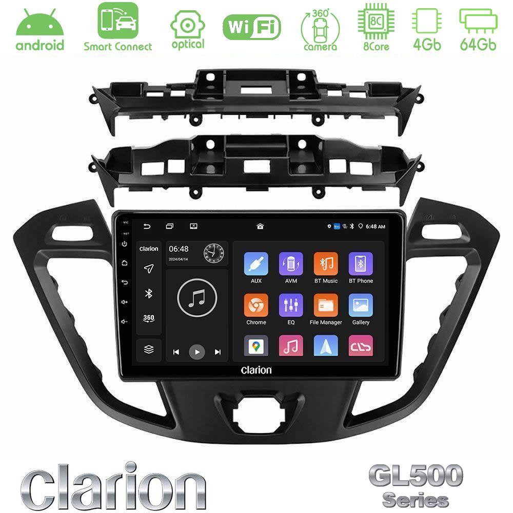 Clarion GL500 Series 8Core Android ClarionOS 4+64GB Ford Transit Custom/Tourneo Custom Navigation Multimedia Tablet 9"