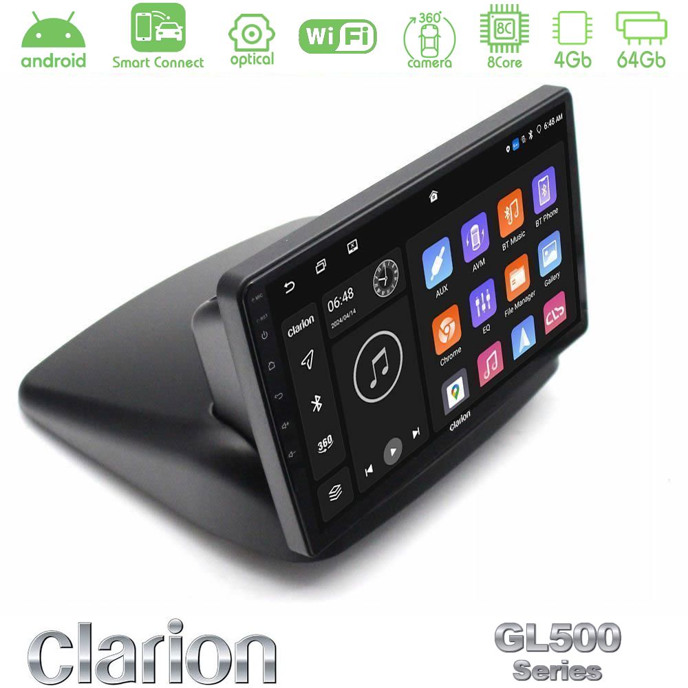 Clarion GL500 Series 8Core Android ClarionOS 4+64GB Fiat Doblo 2002-2009 Navigation Multimedia Tablet 10"