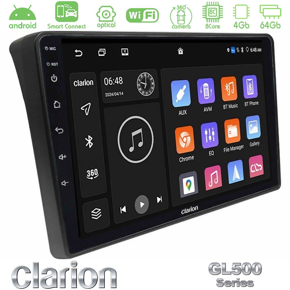 Clarion GL500 Series 8Core Android ClarionOS 4+64GB Fiat Ducato/Citroen Jumper/Peugeot Boxer Navigation Multimedia Tablet 9"