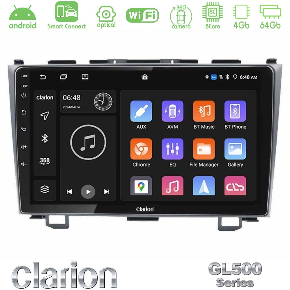 Clarion GL500 Series 8Core Android ClarionOS 4+64GB Honda CRV Navigation Multimedia Tablet 9"