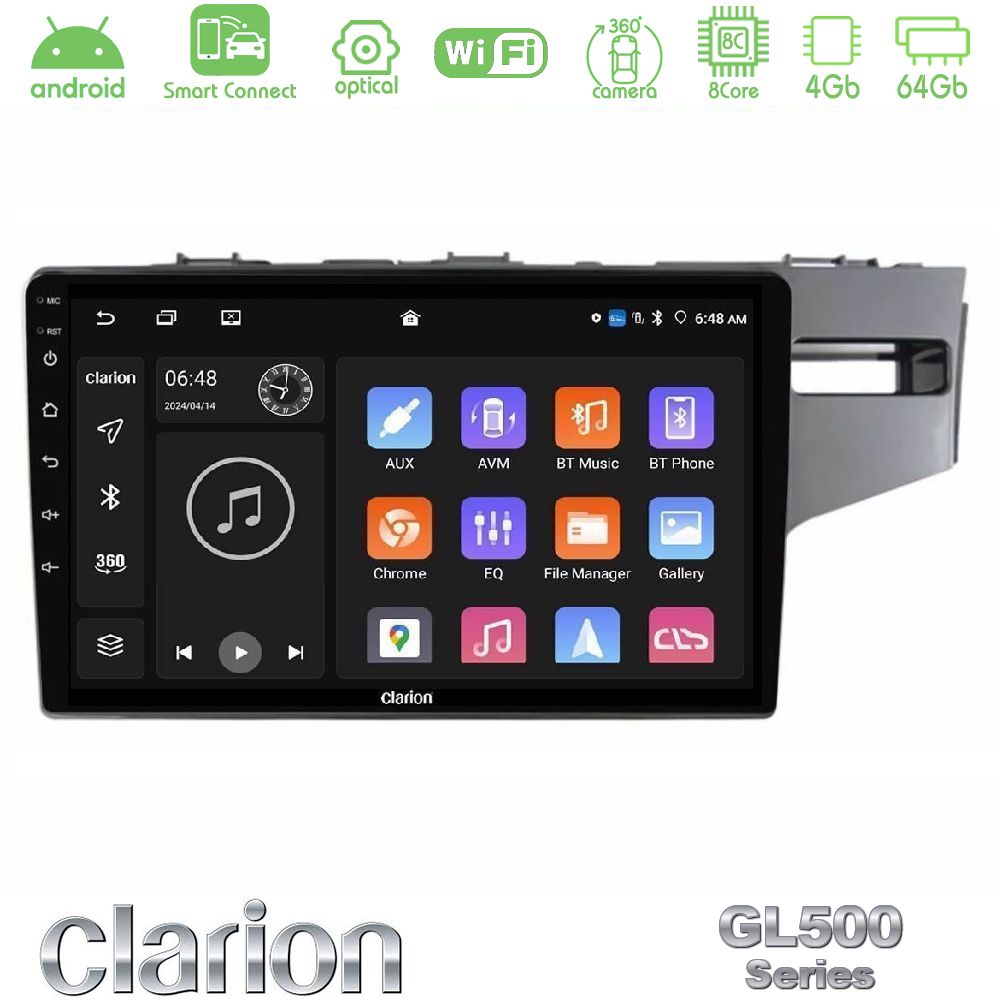 Clarion GL500 Series 8Core Android ClarionOS 4+64GB Honda Jazz 2013-2020 RHD Navigation Multimedia Tablet 9"