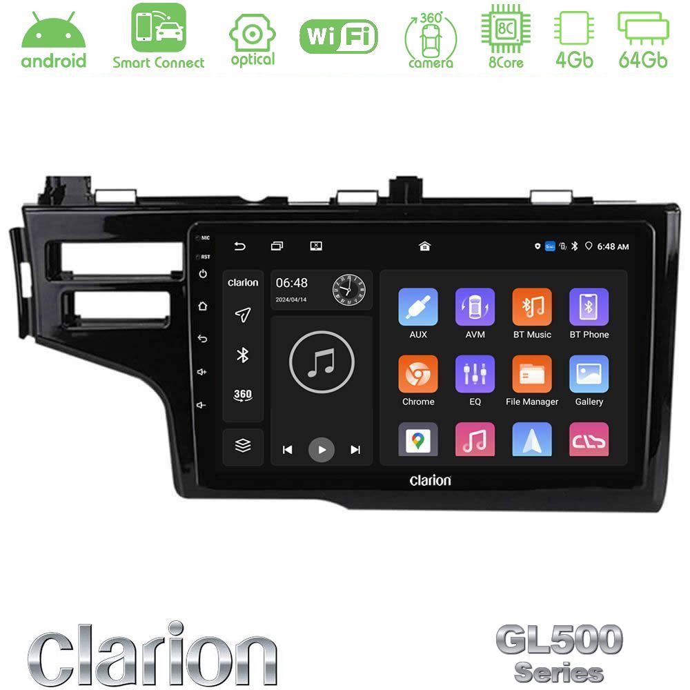 Clarion GL500 Series 8Core Android ClarionOS 4+64GB Honda Jazz 2013-2020 Navigation Multimedia Tablet 9"
