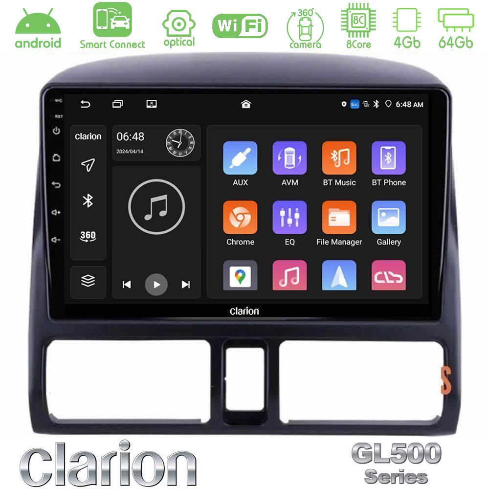 Clarion GL500 Series 8Core Android ClarionOS 4+64GB  Honda CRV 2002-2006 Navigation Multimedia Tablet 9"