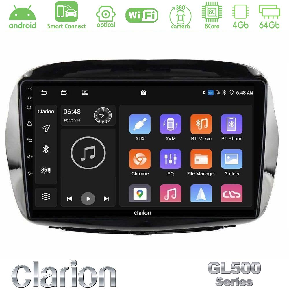 Clarion GL500 Series 8Core Android ClarionOS 4+64GB Honda FR-V 2004-2009 Navigation Multimedia Tablet 10"
