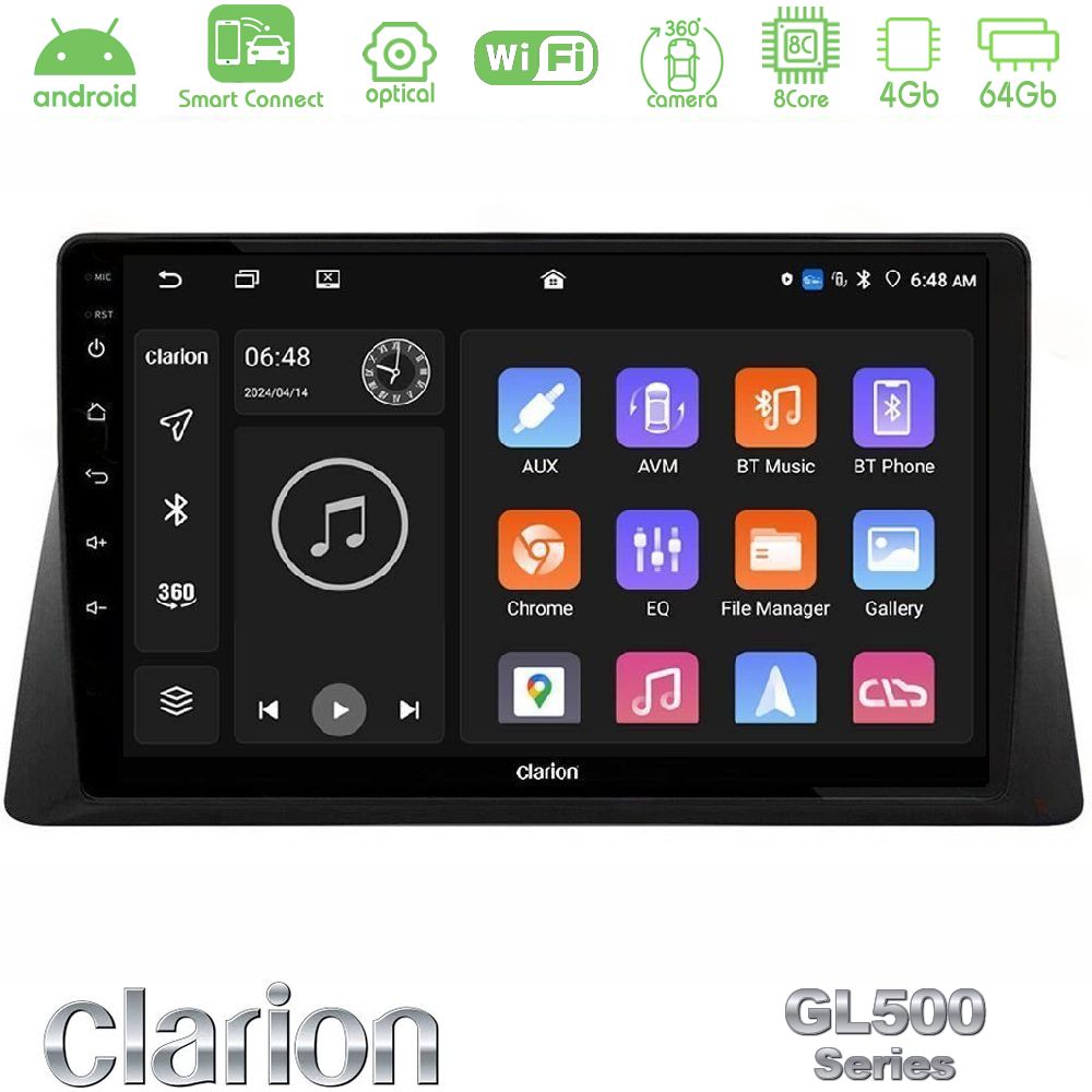 Clarion GL500 Series 8Core Android ClarionOS 4+64GB Honda WR-V 2024-> Navigation Multimedia Tablet 10″