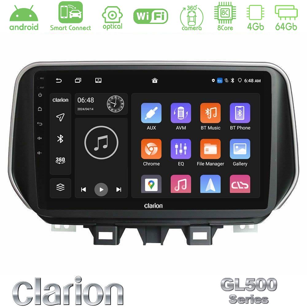 Clarion GL500 Series 8Core Android ClarionOS 4+64GB Hyundai ix35 Navigation Multimedia Tablet 10"