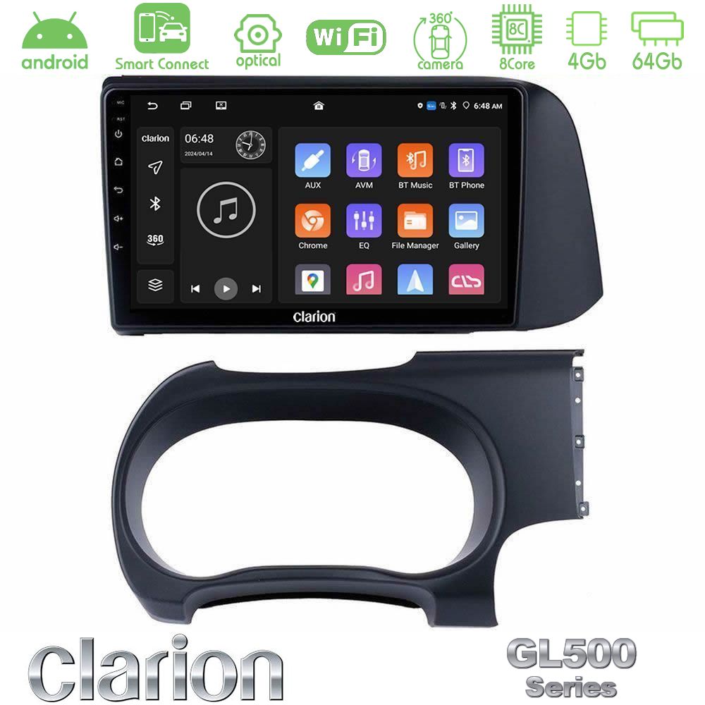 Clarion GL500 Series 8Core Android ClarionOS 4+64GB  Hyundai i10 Navigation Multimedia Tablet 9"