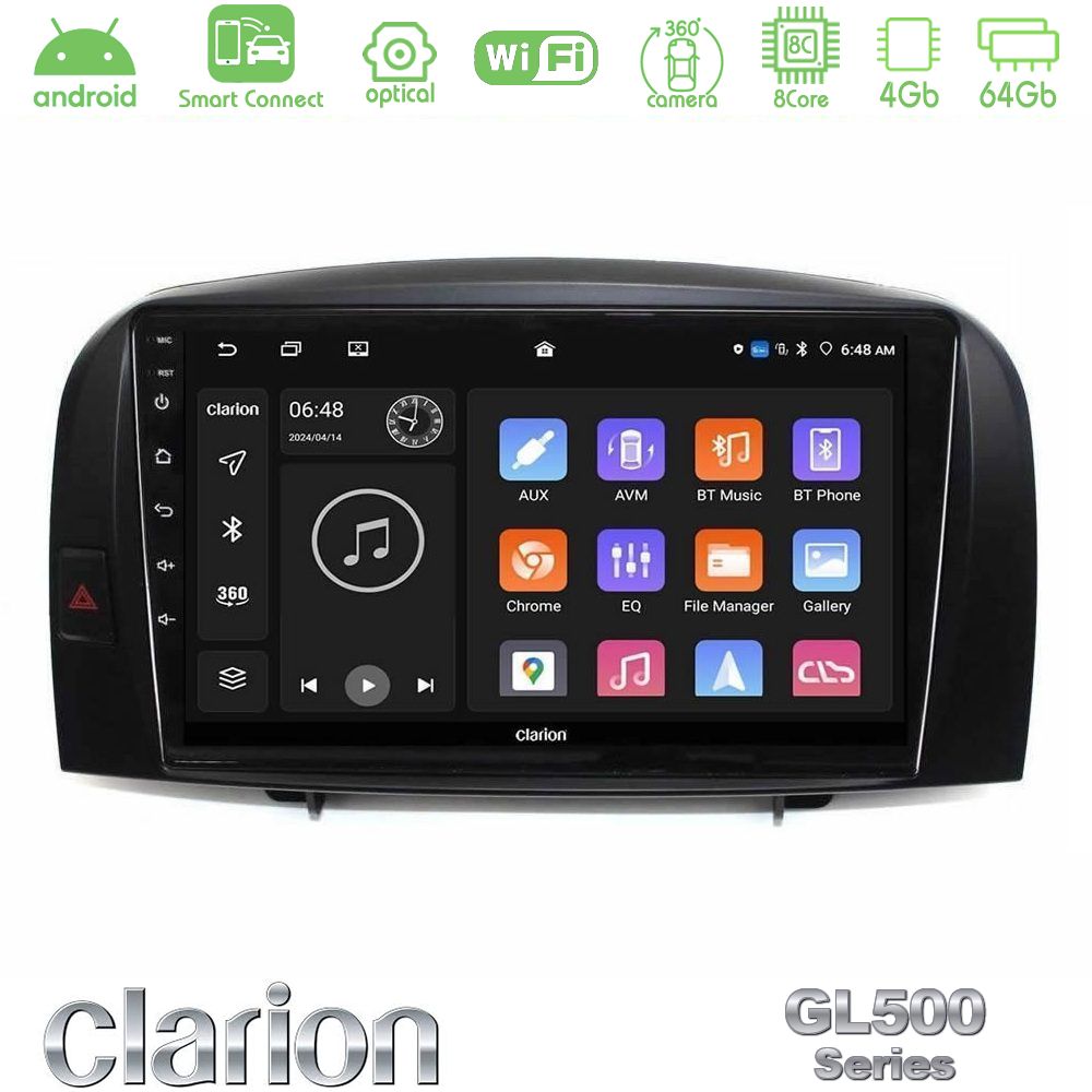 Clarion GL500 Series 8Core Android ClarionOS 4+64GB Hyundai Sonata 2005-2009 Navigation Multimedia Tablet 10"