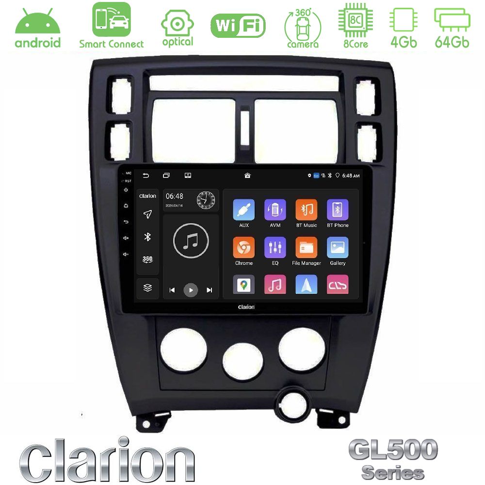 Clarion GL500 Series 8Core Android ClarionOS 4+64GB  Hyundai Tucson Navigation Multimedia Tablet 9"    (Μαύρο)