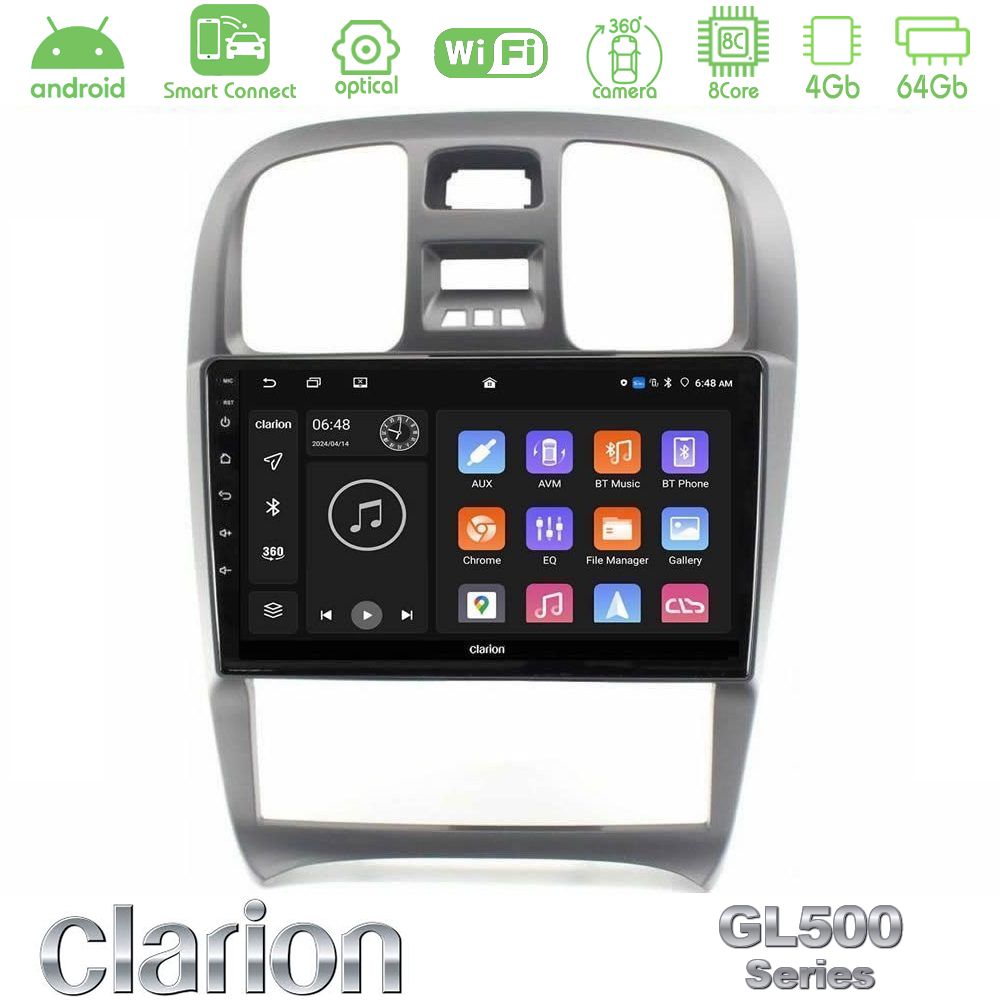 Clarion GL500 Series 8Core Android ClarionOS 4+64GB Hyundai Sonata 2001-2005 Navigation Multimedia Tablet 9"