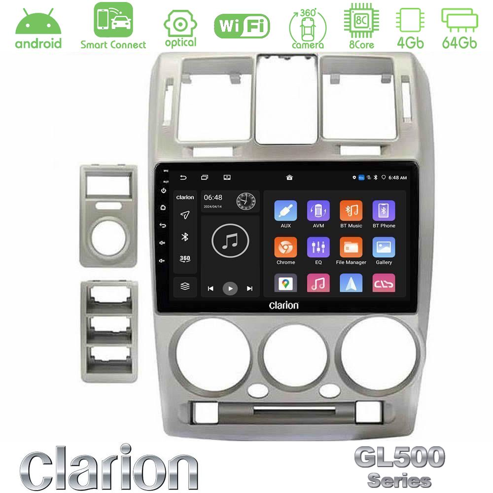 Clarion GL500 Series 8Core Android ClarionOS 4+64GB Hyundai Getz 2002-2009 Navigation Multimedia Tablet 9"