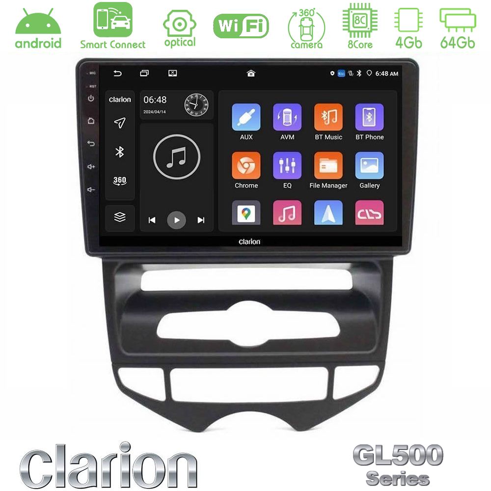 Clarion GL500 Series 8Core Android ClarionOS 4+64GB Hyundai ix20 2010-2020 (AUTO A/C) Navigation Multimedia Tablet 10"