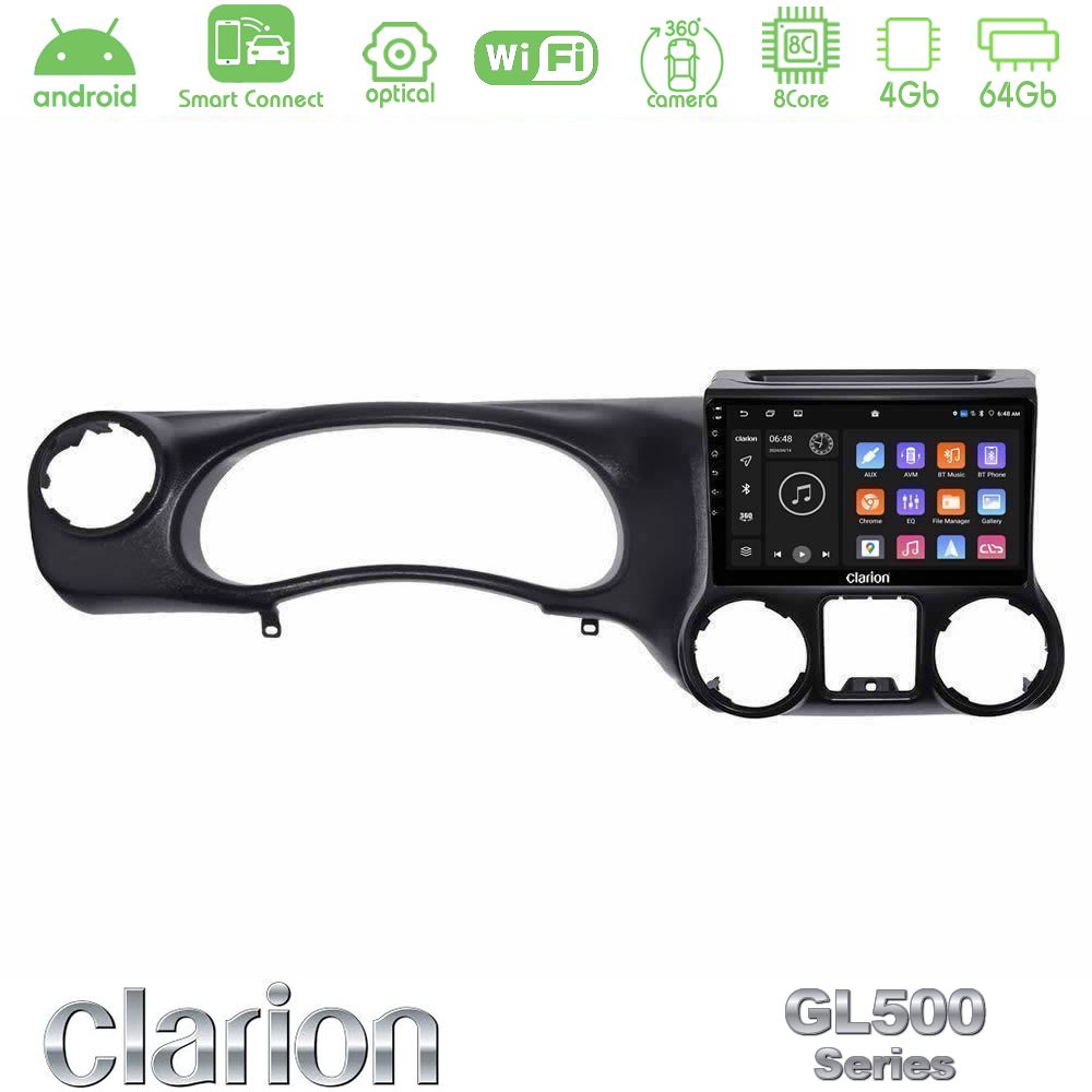 Clarion GL500 Series 8Core Android ClarionOS 4+64GB Jeep Wrangler 2011-2014 Navigation Multimedia Tablet 10"
