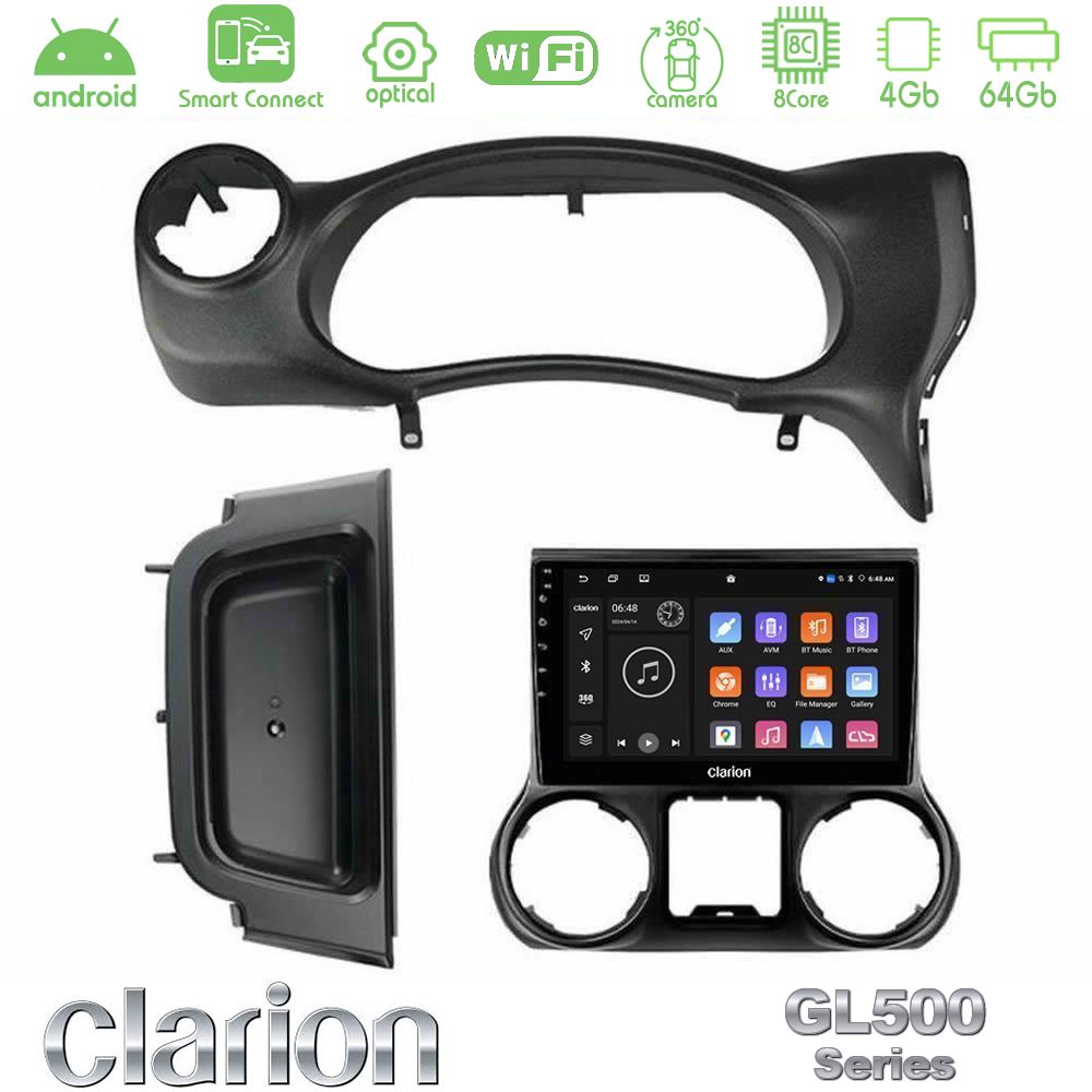Clarion GL500 Series 8Core Android ClarionOS 4+64GB Jeep Wrangler 2014-2017 Navigation Multimedia Tablet 10"
